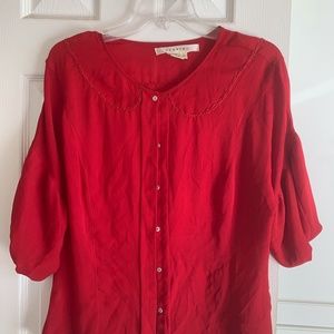 Sheer red blouse
